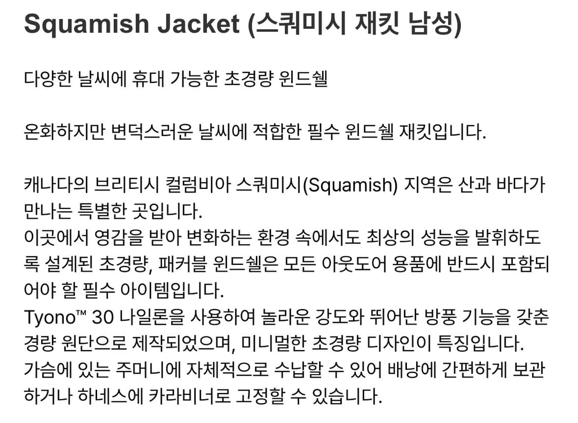 [L] 아크테릭스 스쿼미시 자켓 블랙  상품이미지6