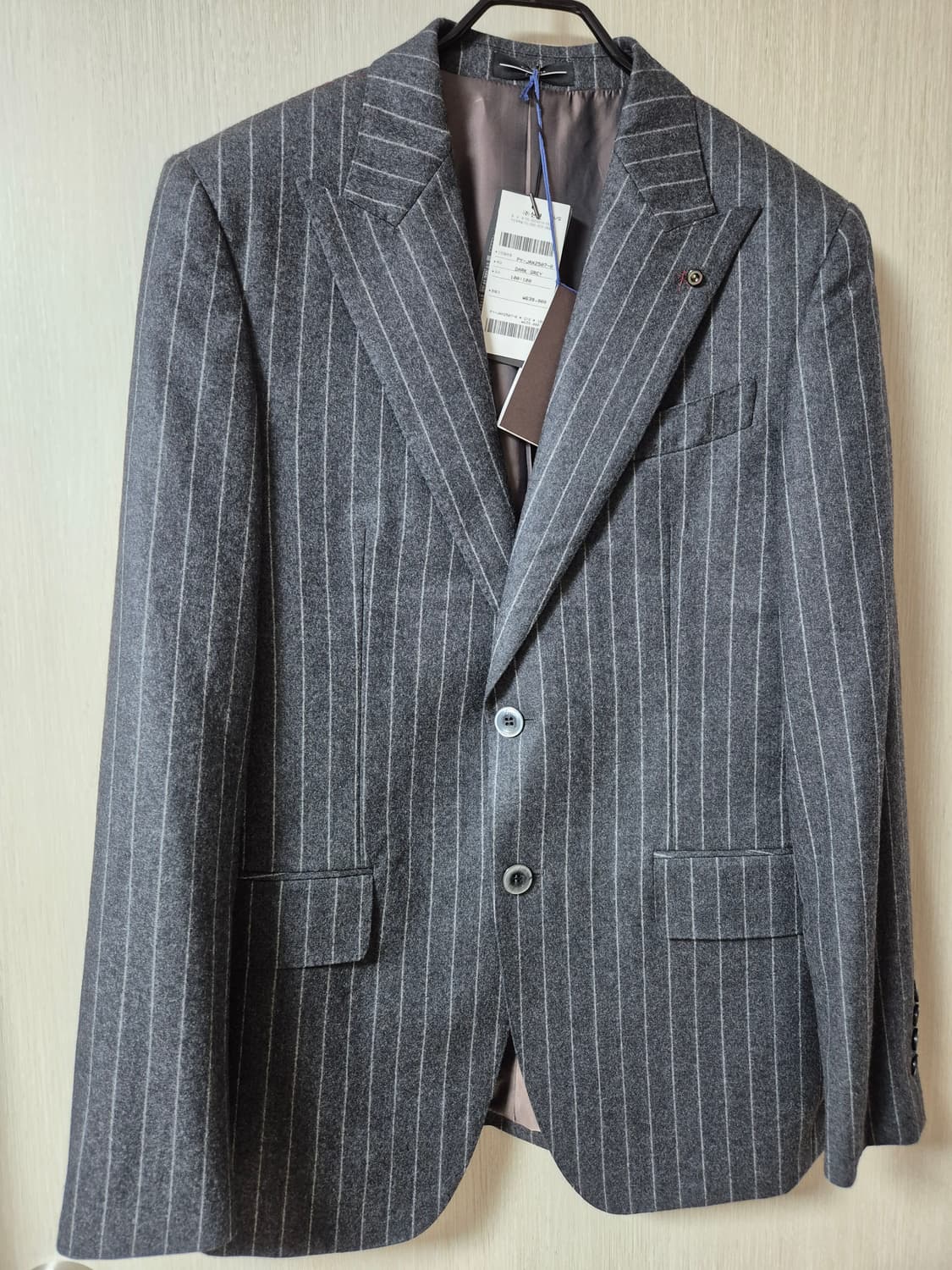 반하트/이태리 까노니꼬 플란넬 울 스트라이프 수트 블레이져 자켓/100 상품이미지2