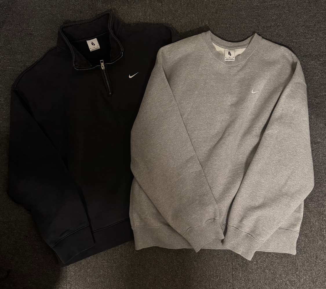 나이키nrg 솔로스우시 하프집업/맨투맨 XL(블랙/그레이) 상품이미지1