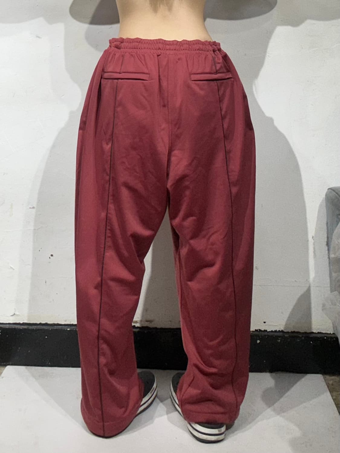 아디다스 버건디 블랙 로고 팬츠 XL 상품이미지3