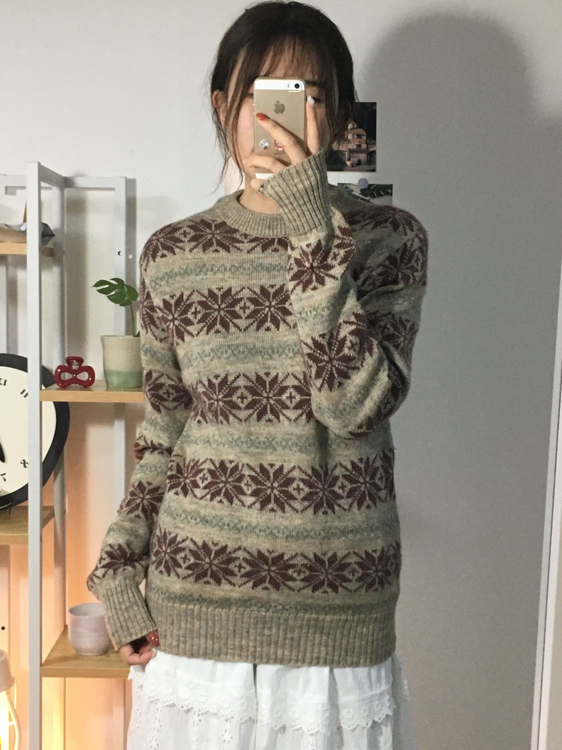 노르딕 버건디 스노우 니트 상품이미지1