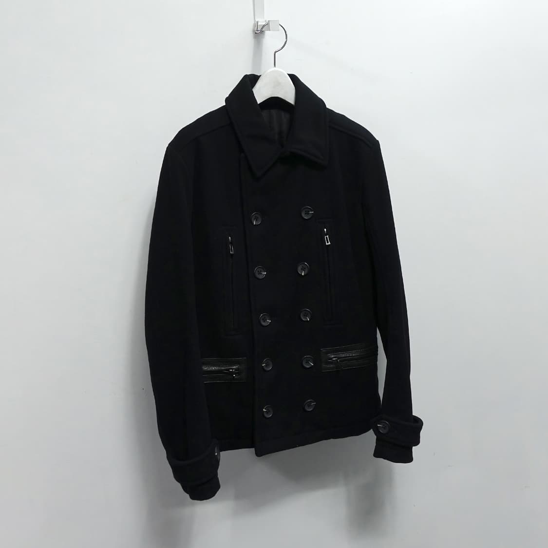 [46] SHELLAC 쉘락 블랙 더블버튼 레더 포켓 아티잔 나폴레옹자켓 상품이미지3