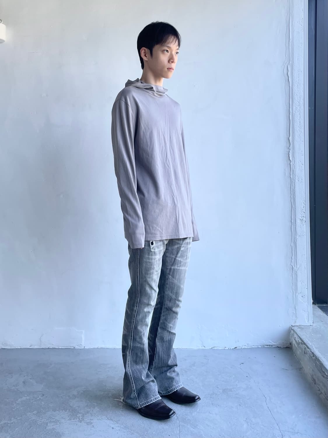 어태치먼트 하이넥 후드 티셔츠 상품이미지3