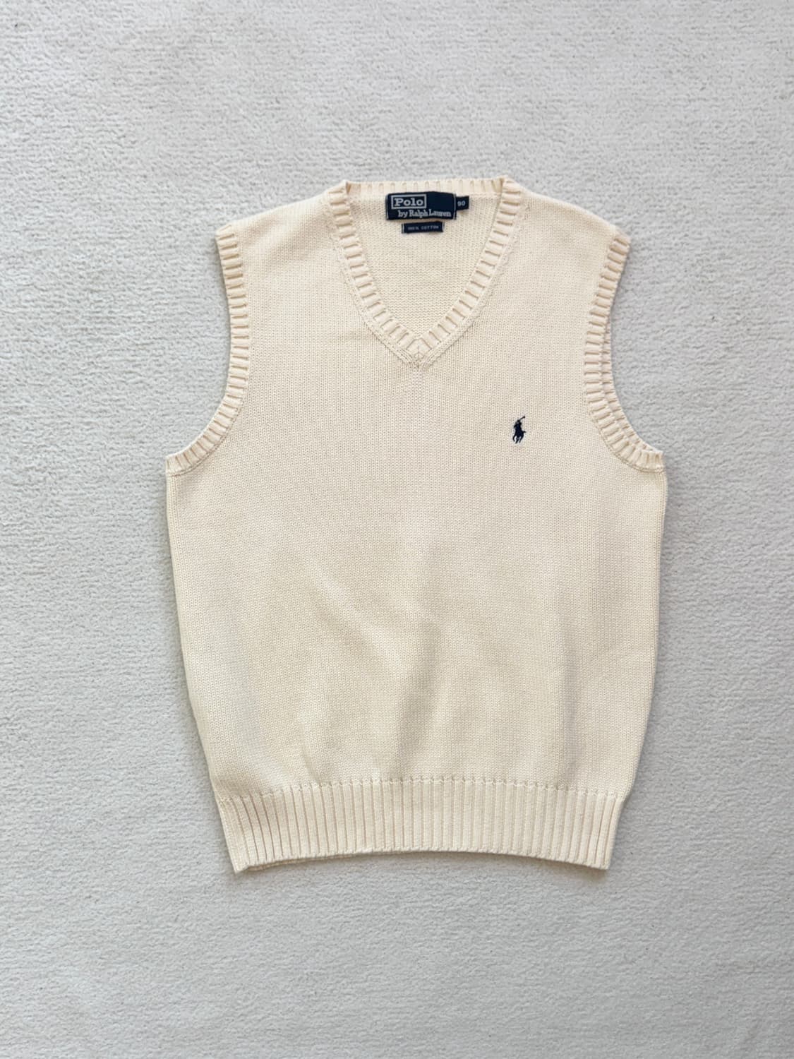 폴로 아이보리 니트 조끼 배스트 상품이미지1