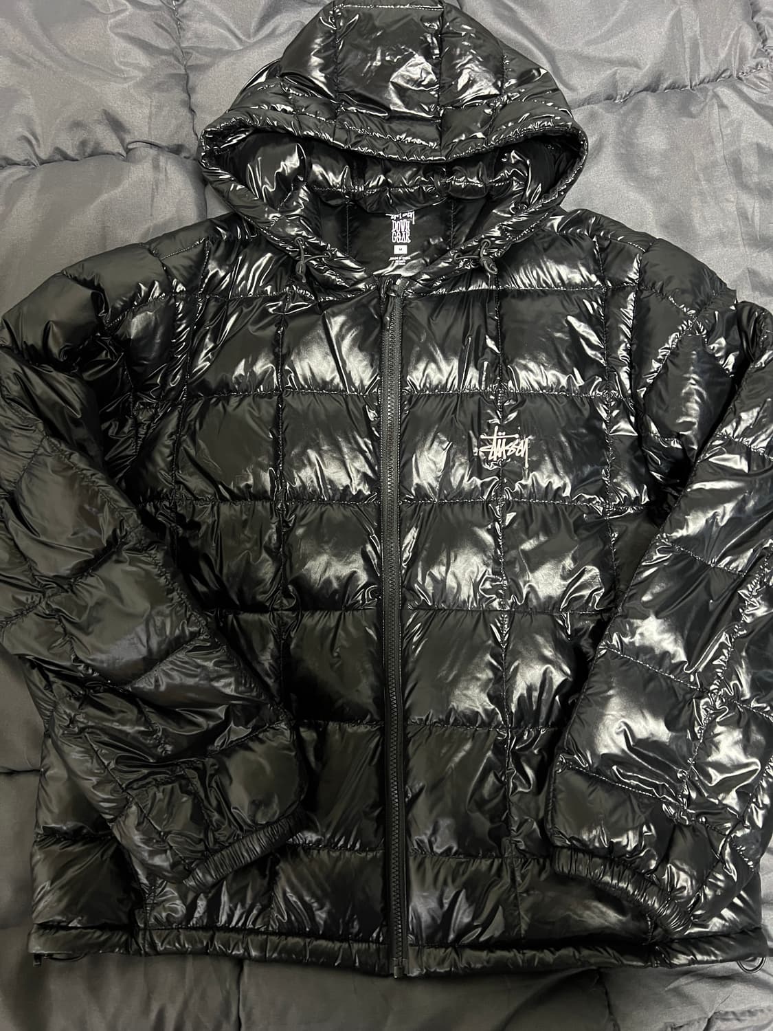 m사이즈 스투시 미드웨이트 푸퍼 퍼퍼 유광블랙 상품이미지1