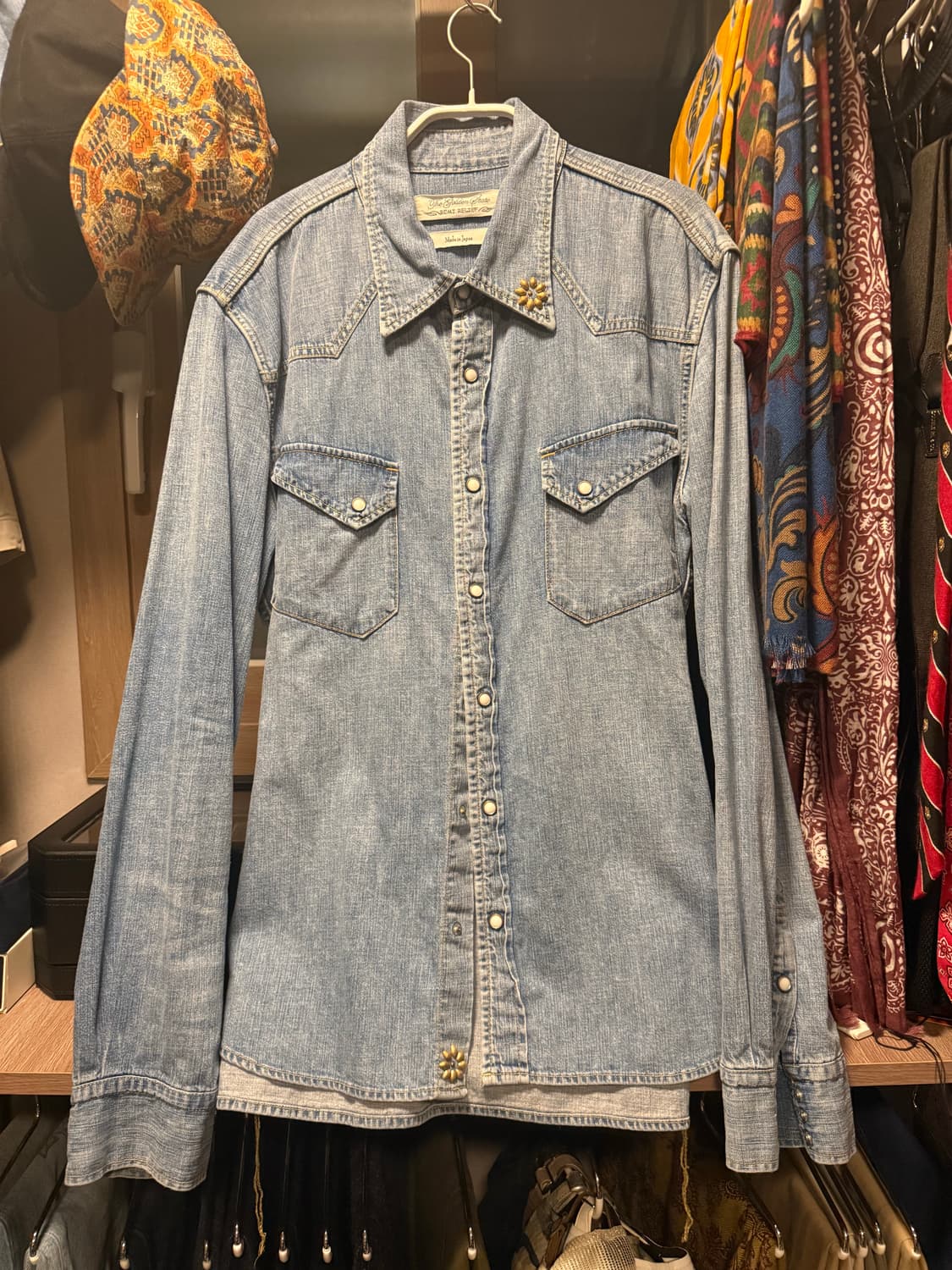 Remi Relief Denim Western Shirt(1studs) 상품이미지4