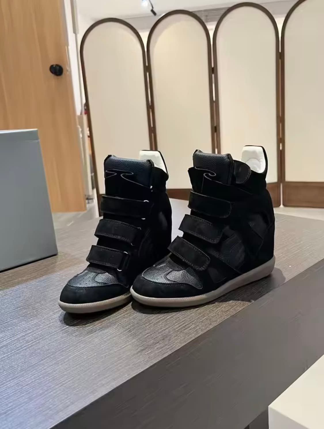 새상품) 블랙 하이탑 슈즈 애쉬깔 갸루 오네갸루 니혼진 히메 라떼 펑크 상품이미지1