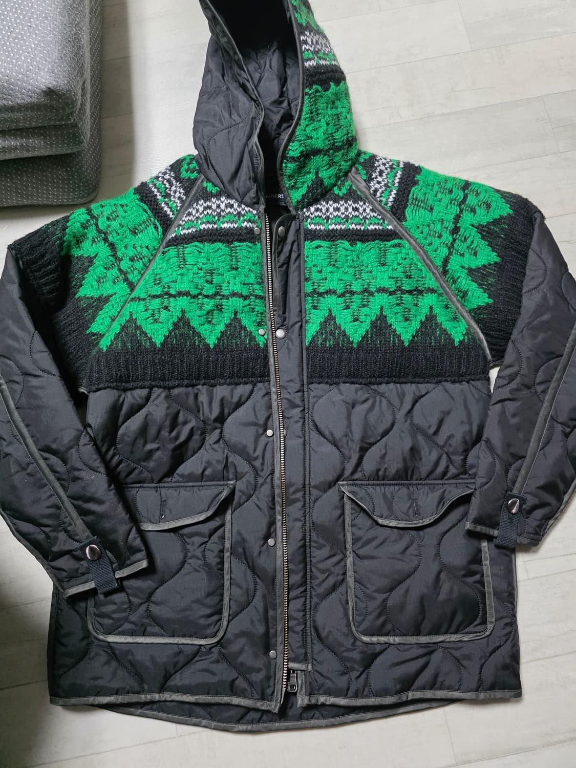 앤더슨벨 노르딕 니트 패치 퀼티드 점퍼 M 상품이미지3