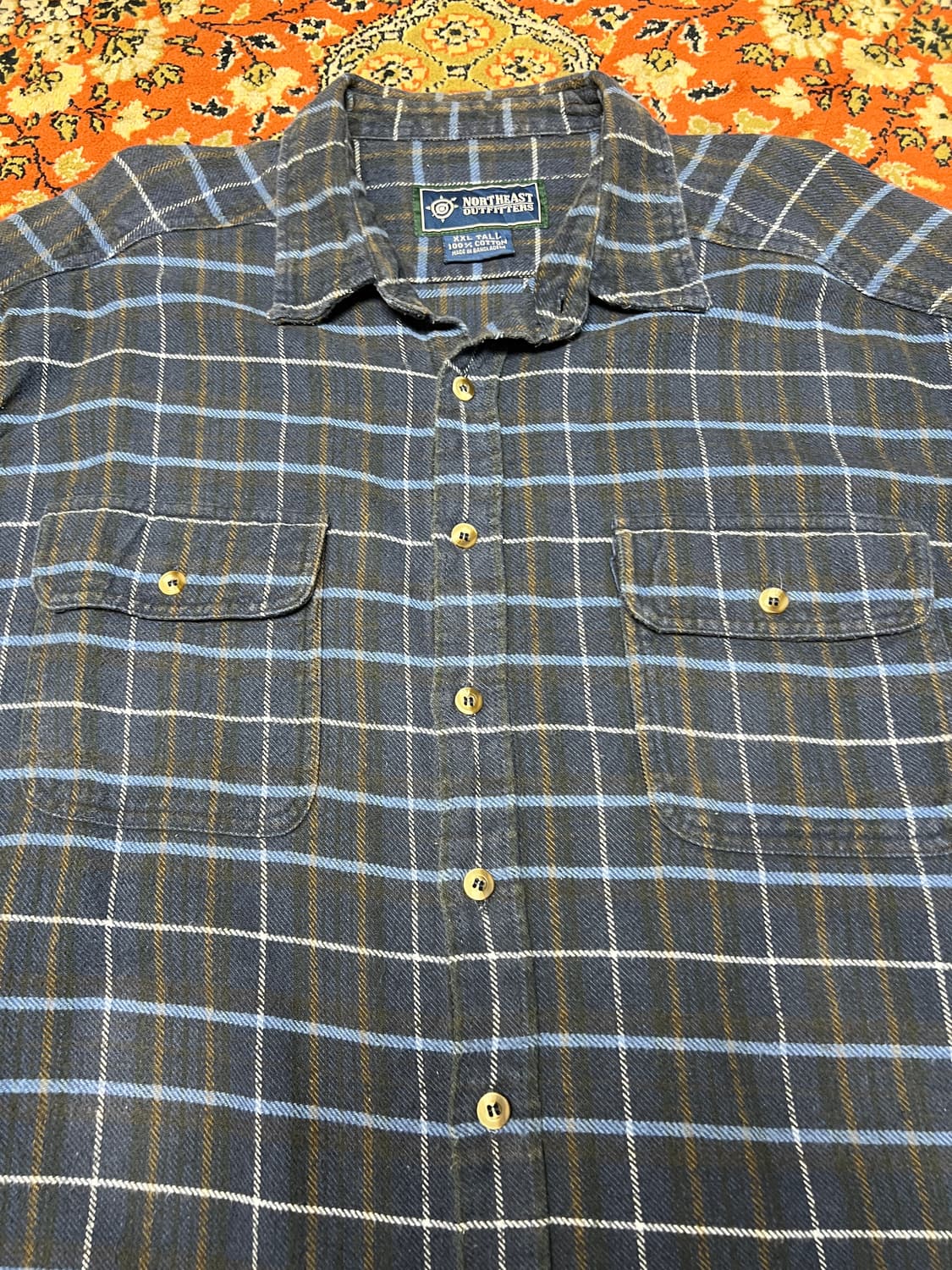 [XXL] Northeast Outfitters 네이비 체크 플란넬 셔츠 상품이미지3