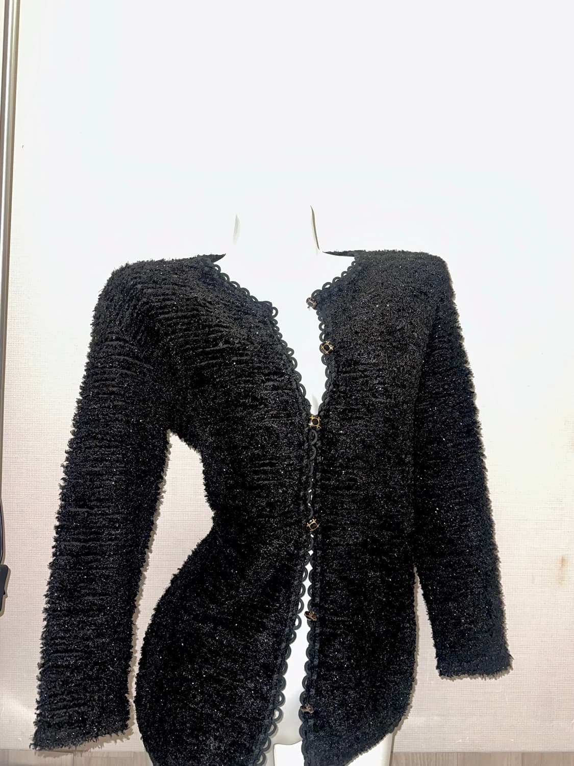 빈티지 트위트 블랙 글리터 가디건 상품이미지2