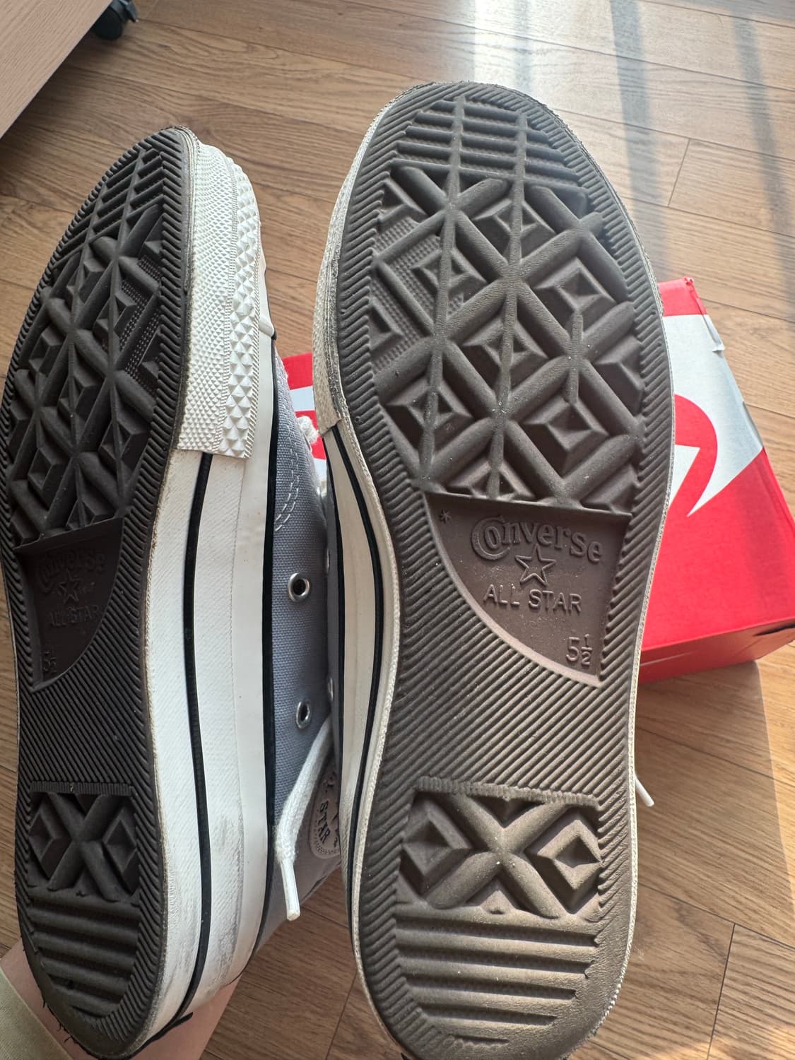 2번착용) 245 컨버스 척 70 하이 빈티지 캔버스 울프그레이 상품이미지8