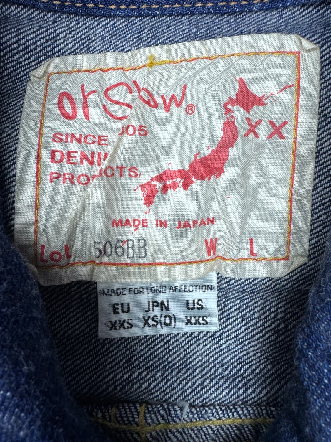 ORSLOW x BEAMS BOY 1세대 먼로데님 자켓 506BB XS 상품이미지5