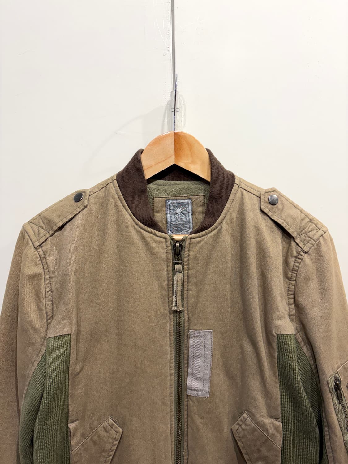 미하라 야스히로 코튼 니트 믹스 레이어드 봄버 자켓 상품이미지3