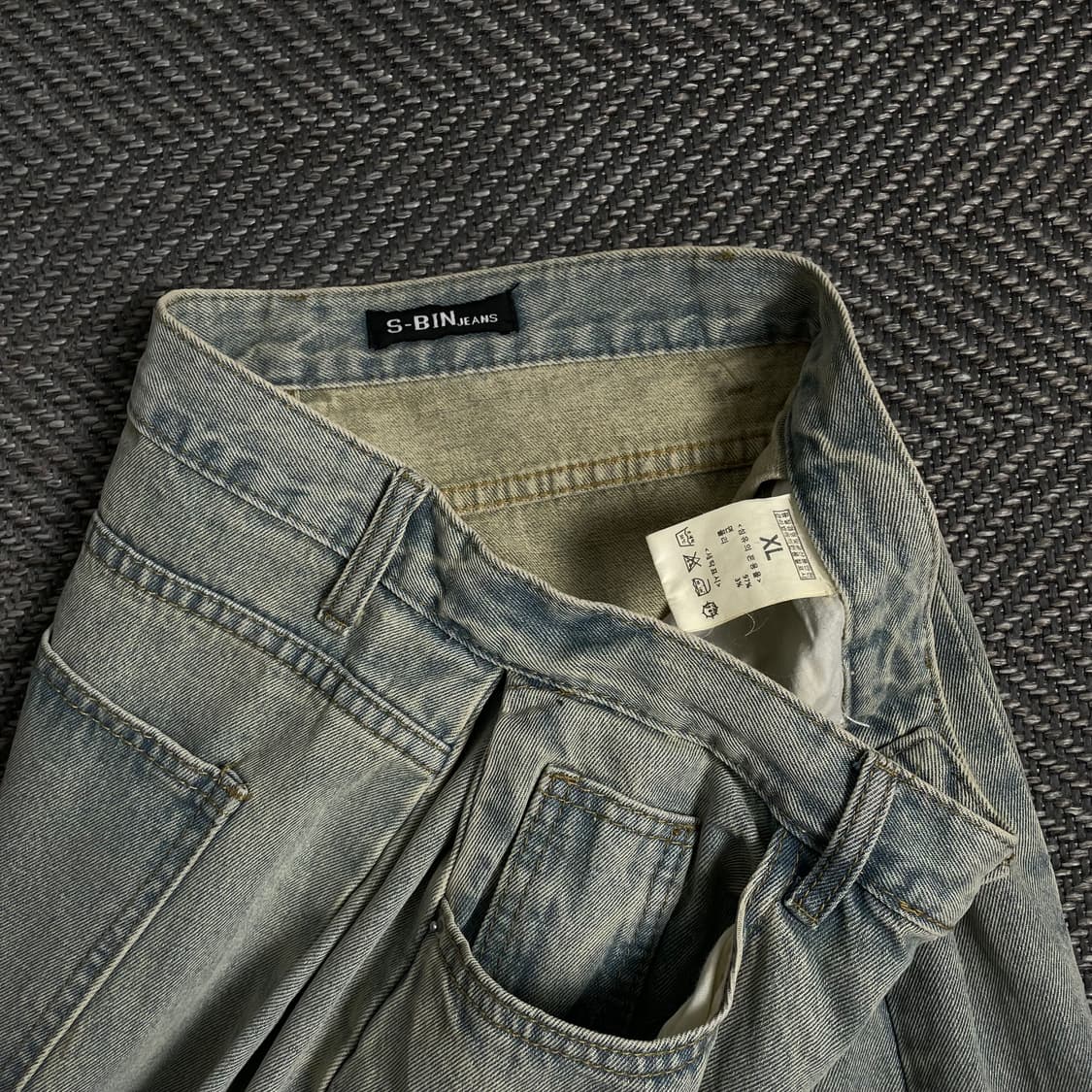 S-BIN JEANS 빈티지 와이드 연청 워싱 데님 팬츠 y 4662 상품이미지5