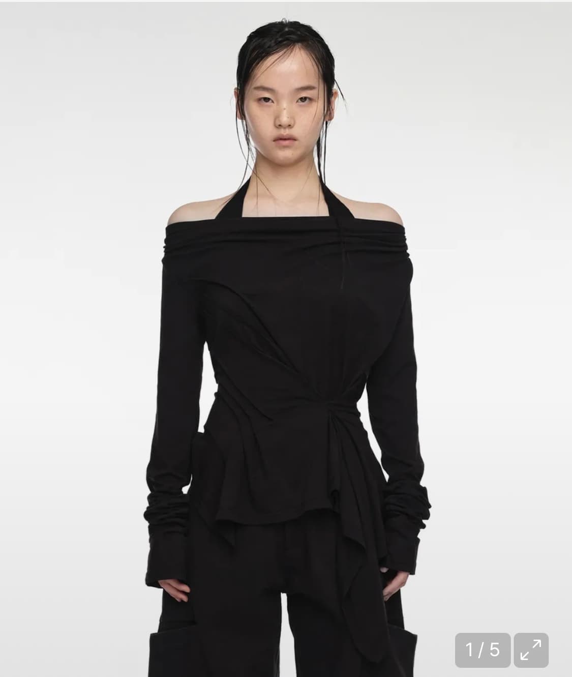 나체 incline draping long sleeve black 상품이미지1