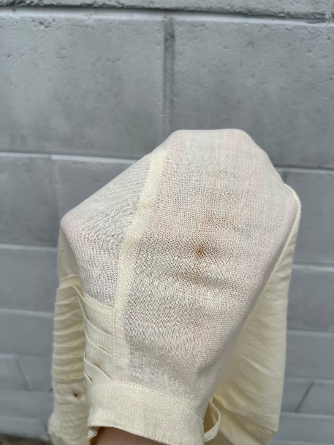 크림 린넨 핀턱 블라우스 상품이미지8