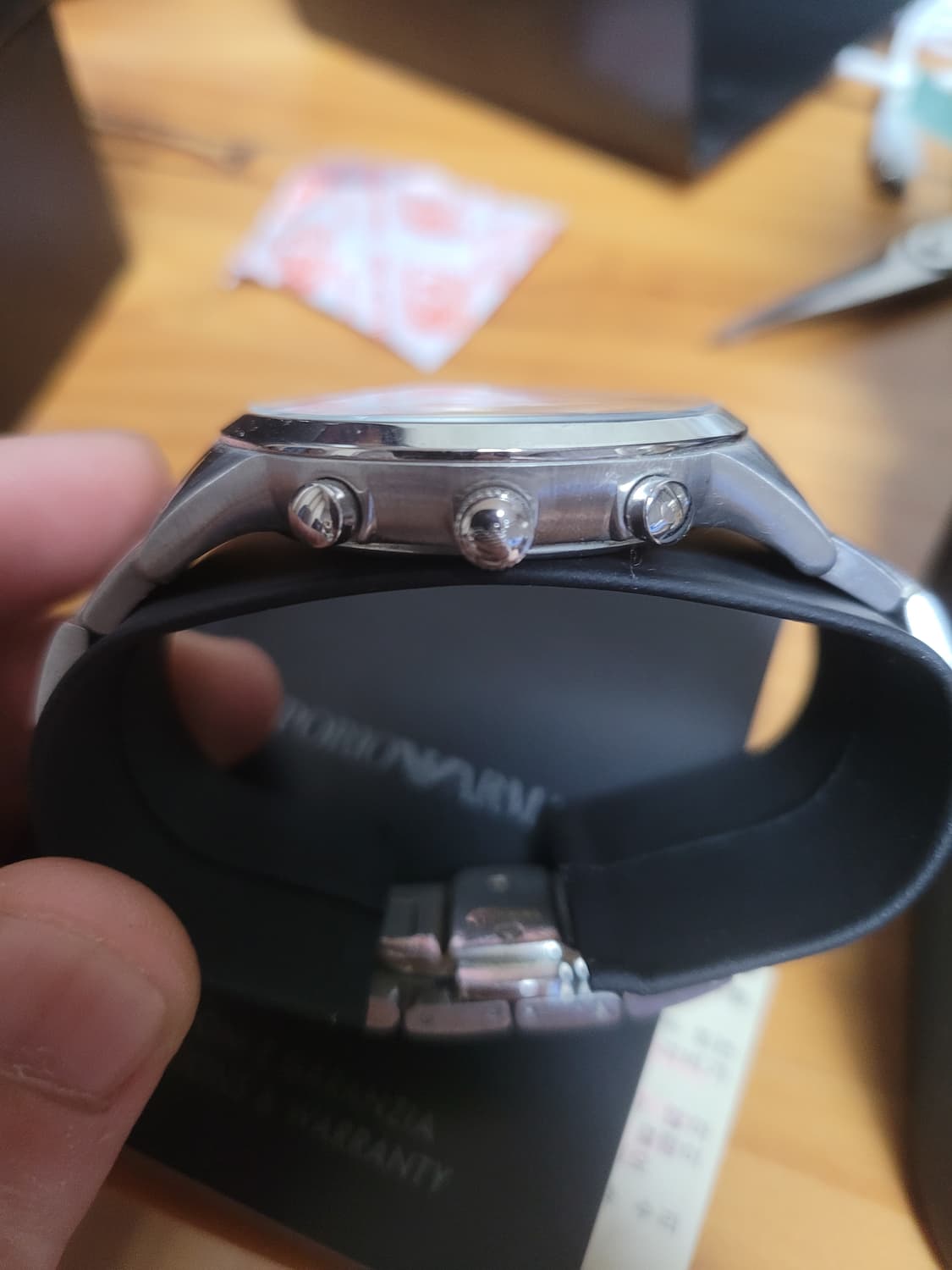 알마니 남성용 크로노 메탈시계(정품) 상품이미지3