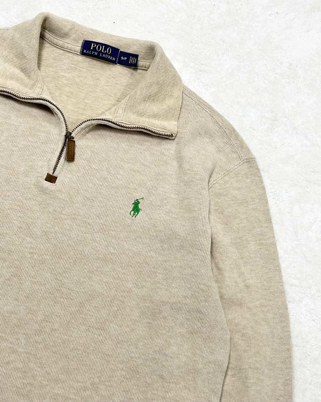 폴로 연베이지 코튼 반집업 상품이미지6