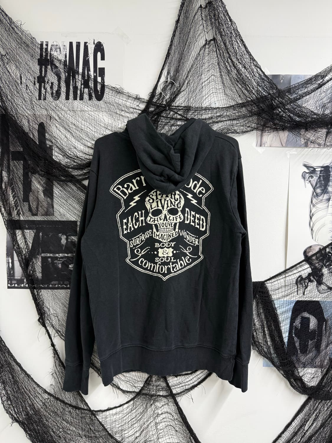 00s mood skull lettering hoodie 상품이미지1
