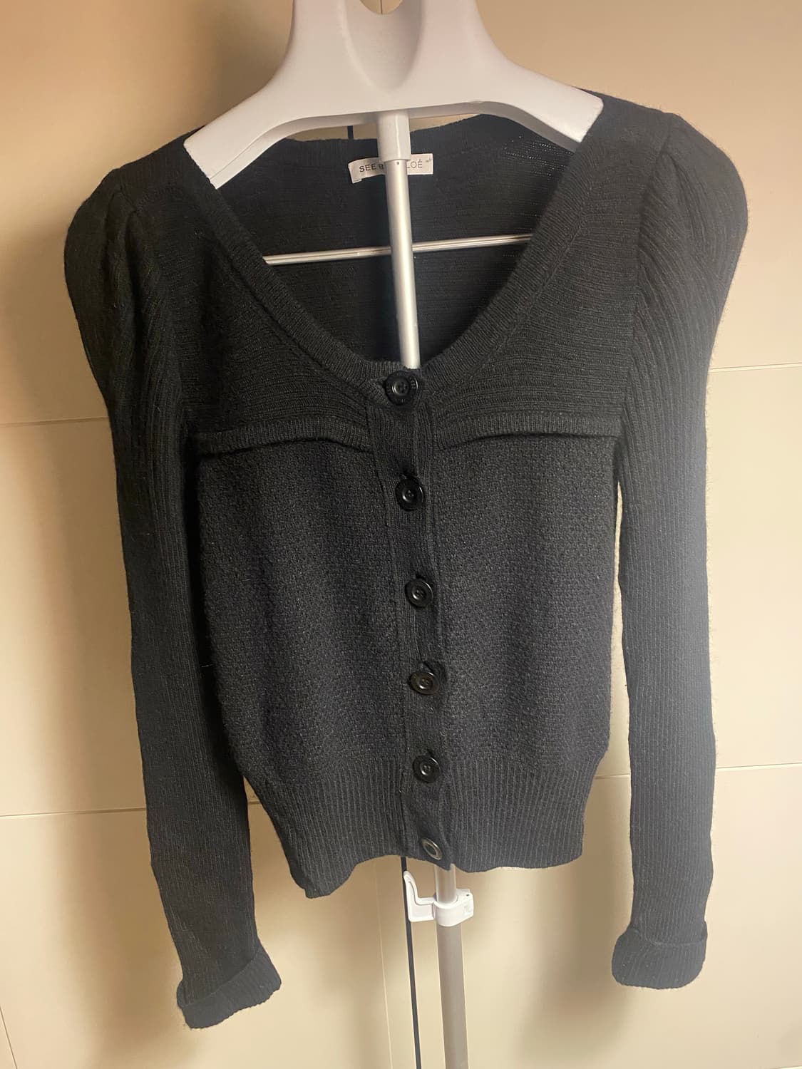 씨 바이 끌로에 (See by Chloe)블랙 퍼프 가디건 상품이미지2