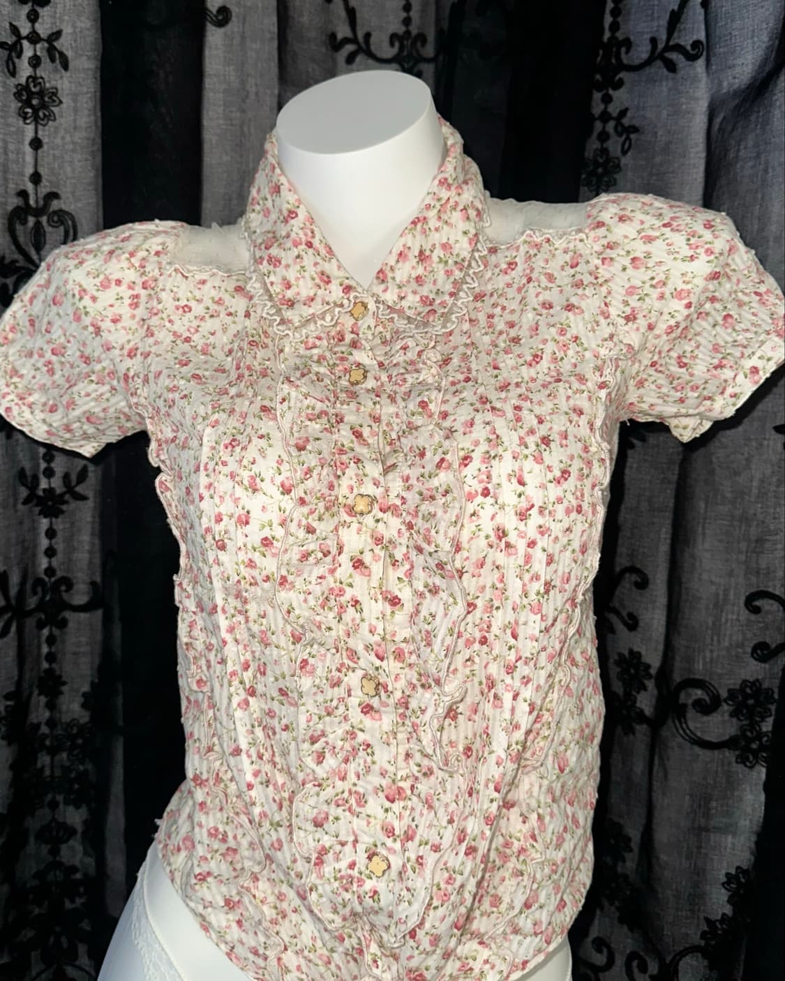 floral tie-front blouse 상품이미지2
