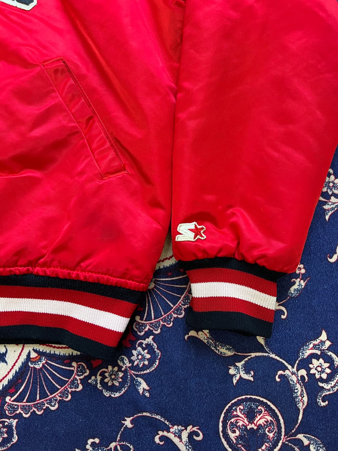 80s 스타터 시카고 불스 사틴 자켓 상품이미지2