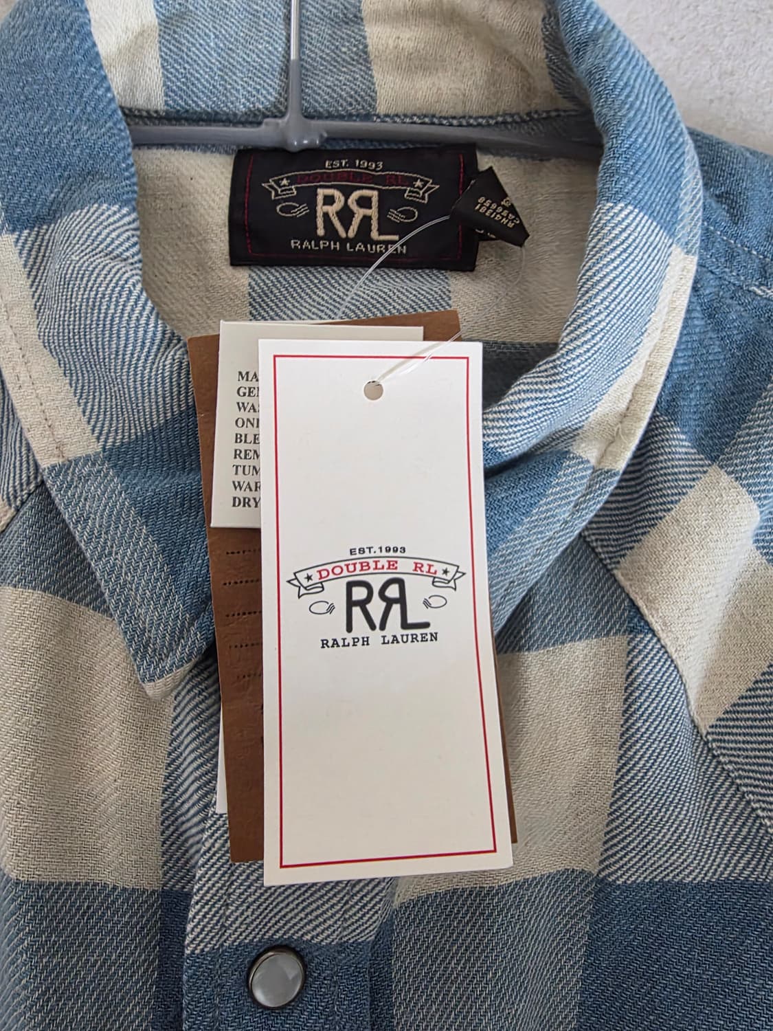 RRL 버팔로 웨스턴 플래드 콘초 셔츠[L] 상품이미지4