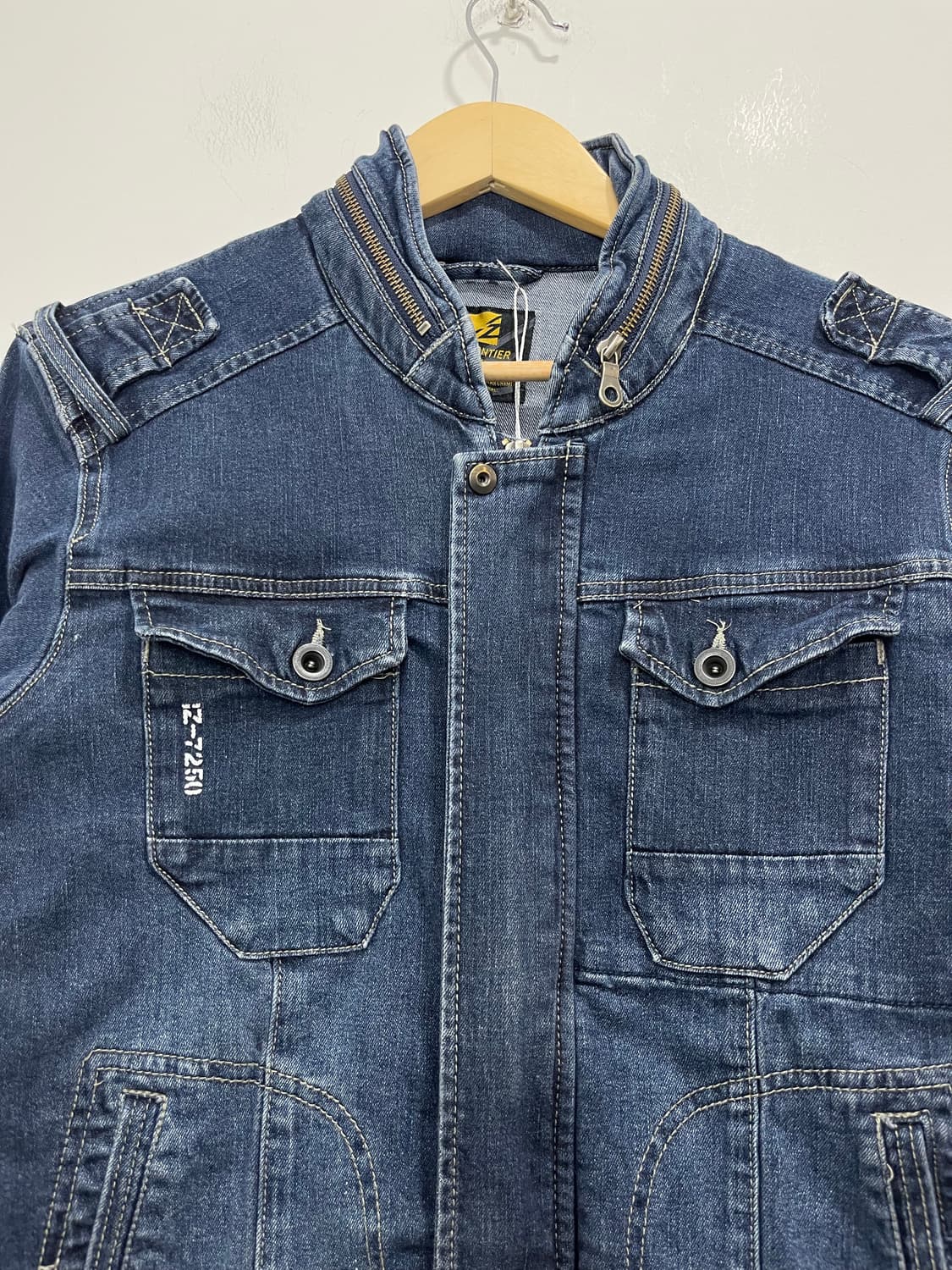 일본 빈티지 락펑크 카고 포켓 데님 집업 자켓 상품이미지3