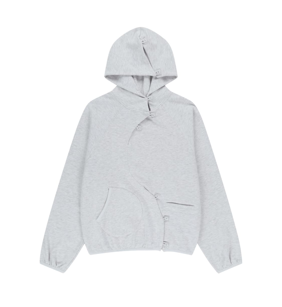 BUTTON HOODIE [WHITE MELANGE] 상품이미지1
