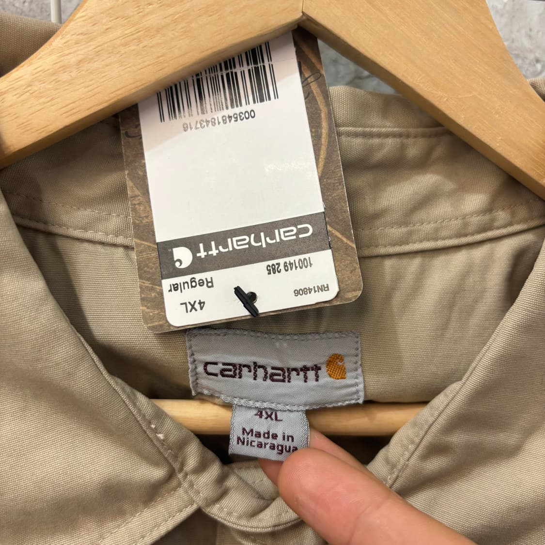 칼하트 베이지 오버핏 워크셔츠 4XL 상품이미지6