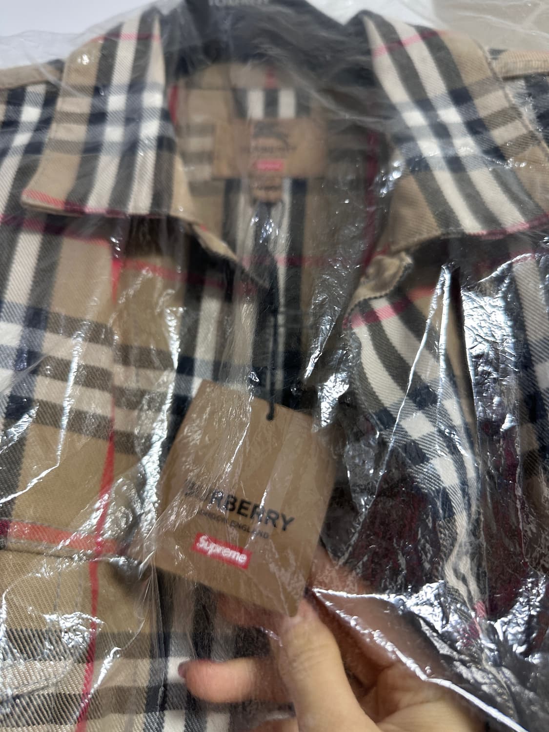 파격할인 ㅠㅠ))) 슈프림 버버리 데님 트러커 자켓 베이지 M 상품이미지3