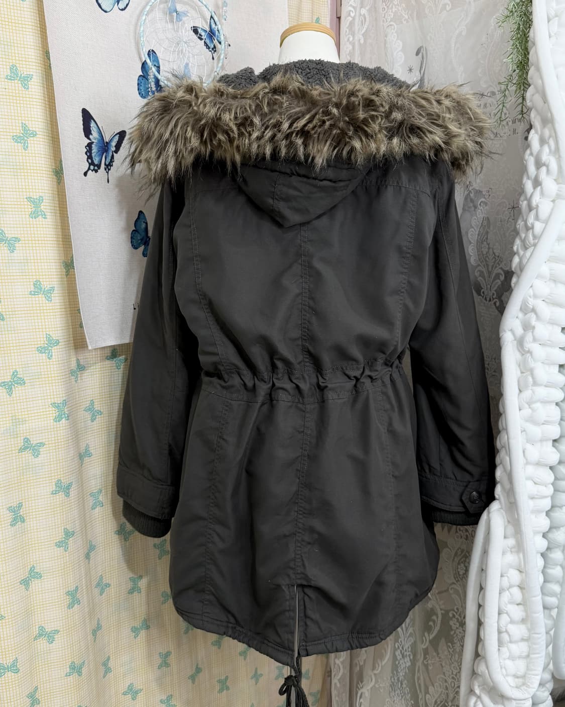 차콜 그레이 퍼 야상 자켓 상품이미지9