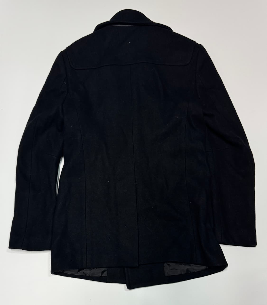 한섬 타임 Time 옴므 양가죽 배색 더블 피코트 블랙 상품이미지2