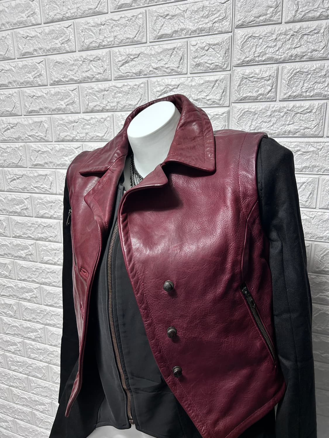 Rag & Bone 레이어드 레더 디테일 코트 자켓 상품이미지2