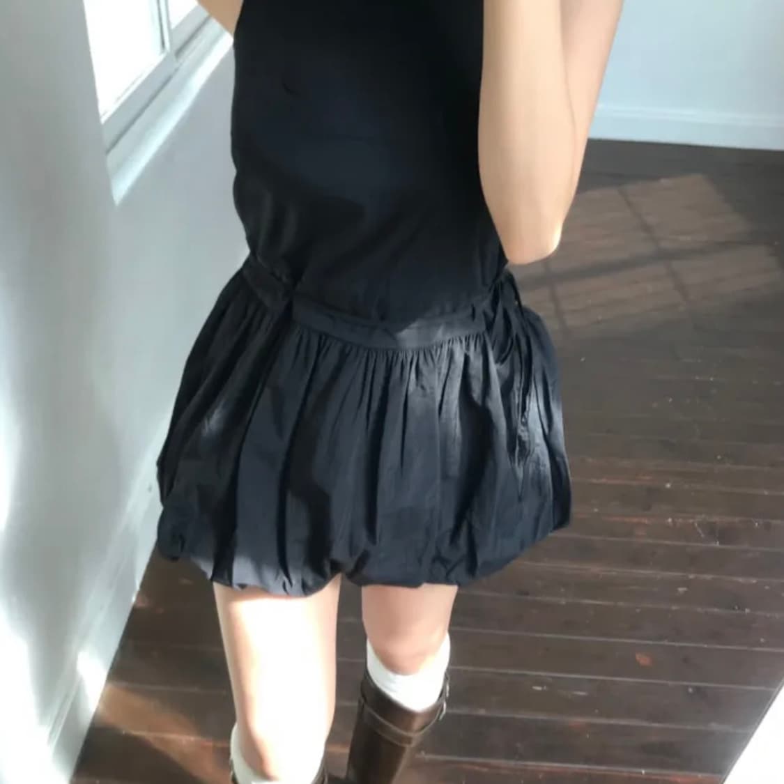 벌룬핏 미니 원피스 블랙 free 상품이미지2