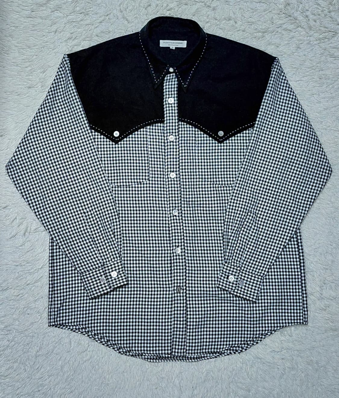 PUSH POUR HOMME 깅엄체크 웨스턴 셔츠 M 상품이미지1
