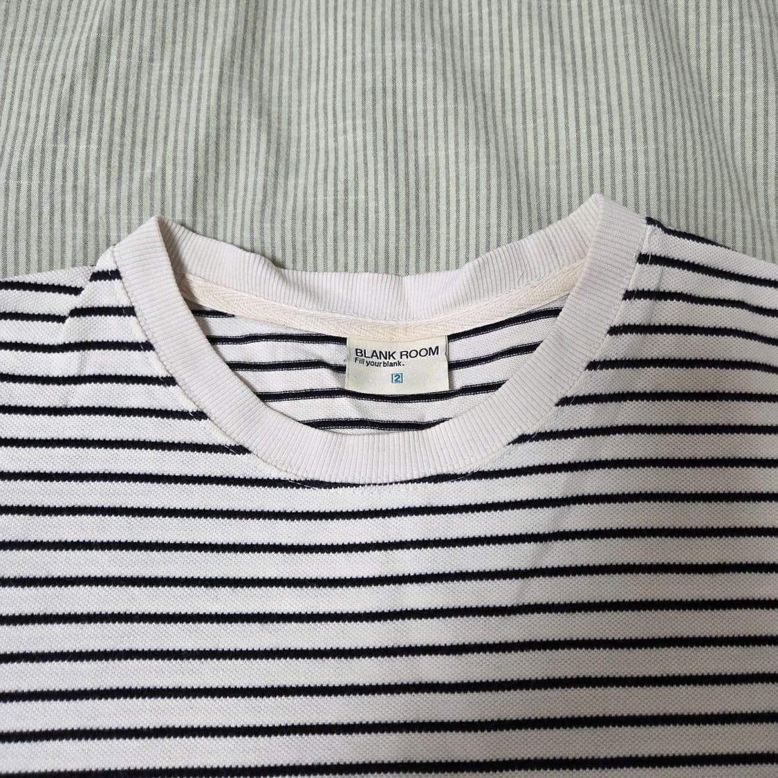 블랭크룸 피케 스트라이프 롱슬리브 아이보리 2 / 긴팔 쭉티 상품이미지2