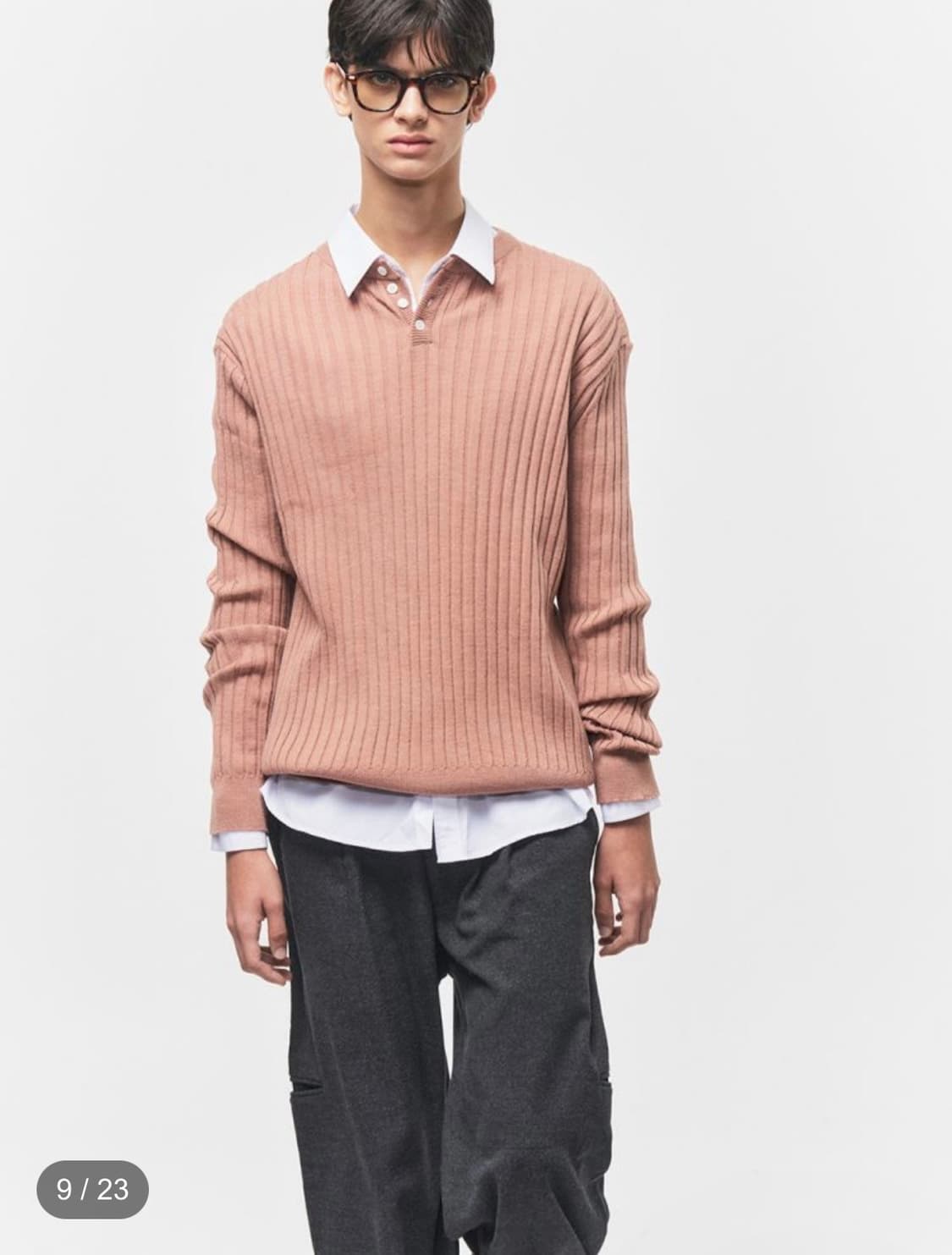 블루썬플라워 merino wool henry neck knitwear M 상품이미지2