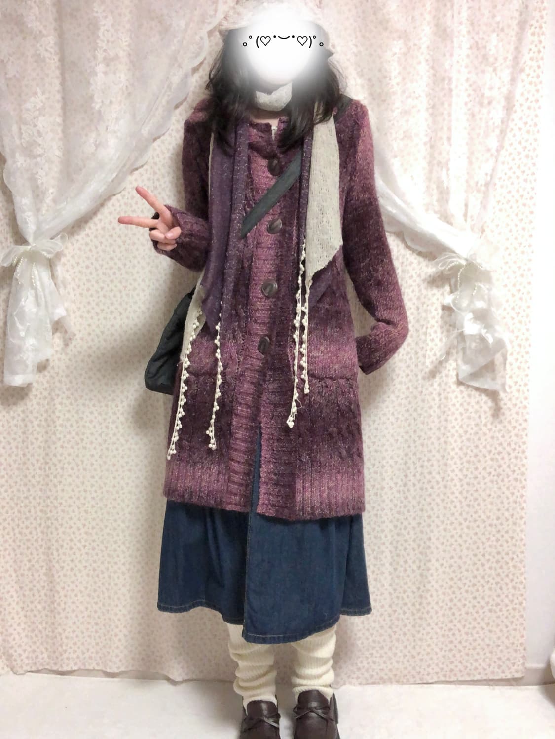 빈티지 모리걸 미안하다사랑한다 은채깔 오로라 니트가디건 상품이미지2