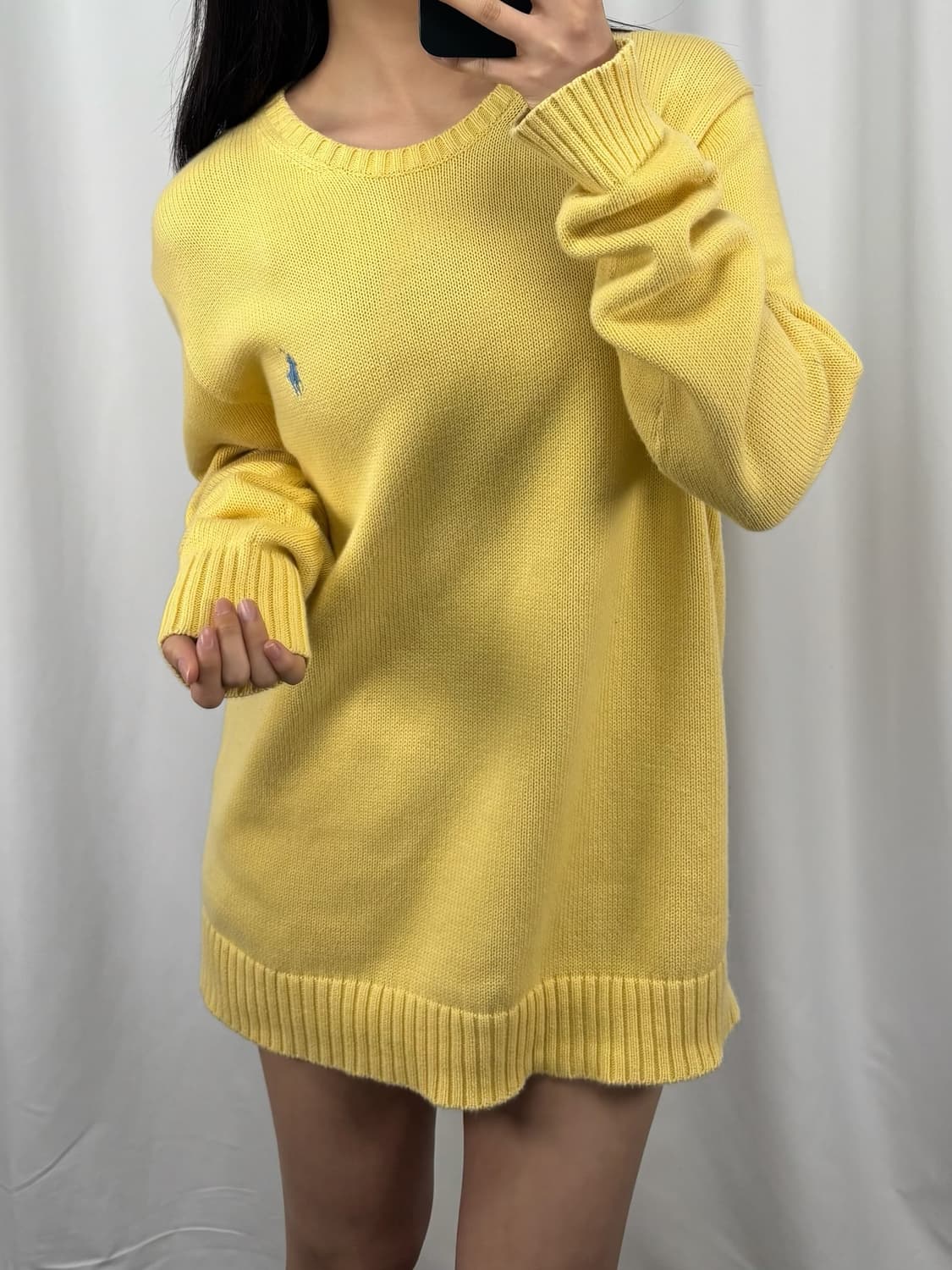 폴로 옐로우 코튼 니트 상품이미지3