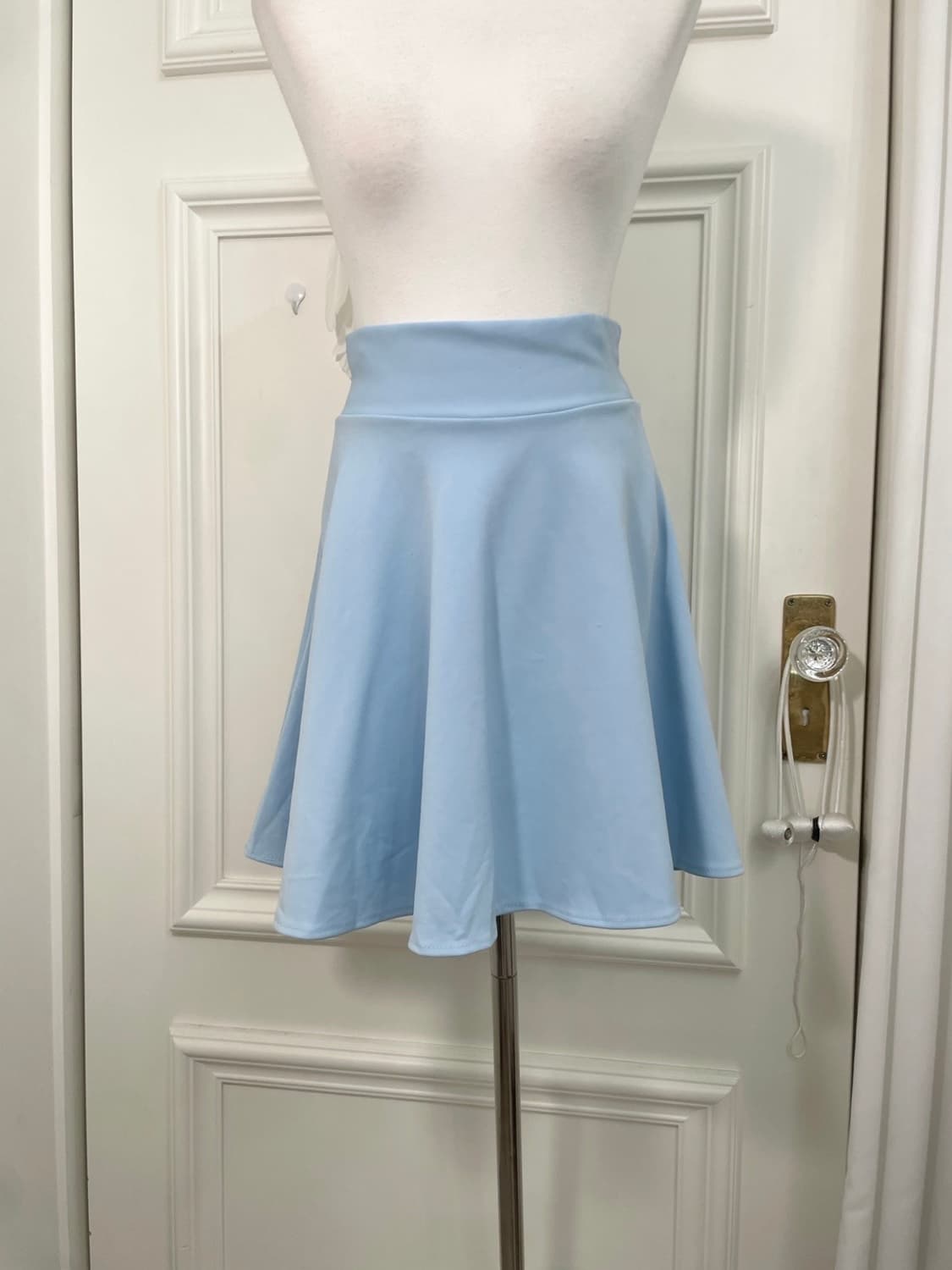 sky blue midi basic summer skirt(size-M) 상품이미지5