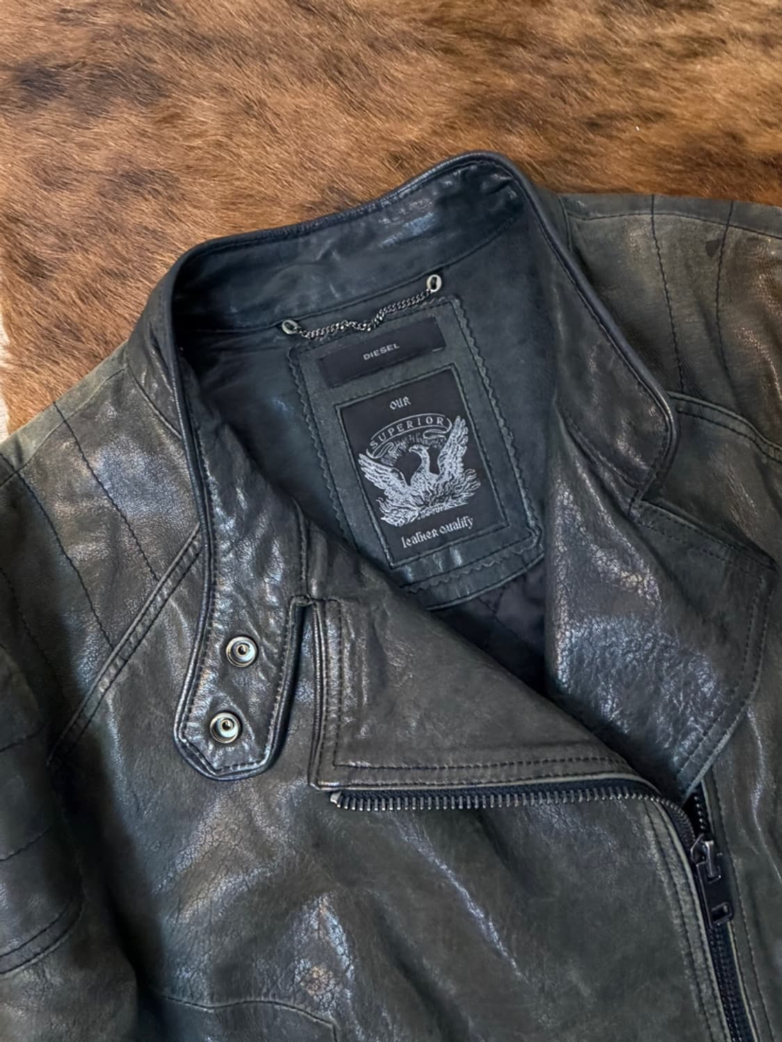 디젤 양가죽 바이커 자켓  상품이미지8