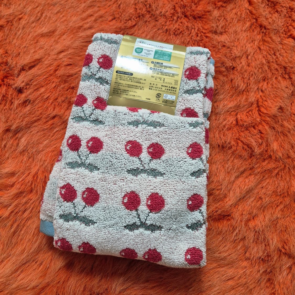 일본 CLOSSHI 체리 타월 욕실수건 2매 34x80cm 새상품 상품이미지2