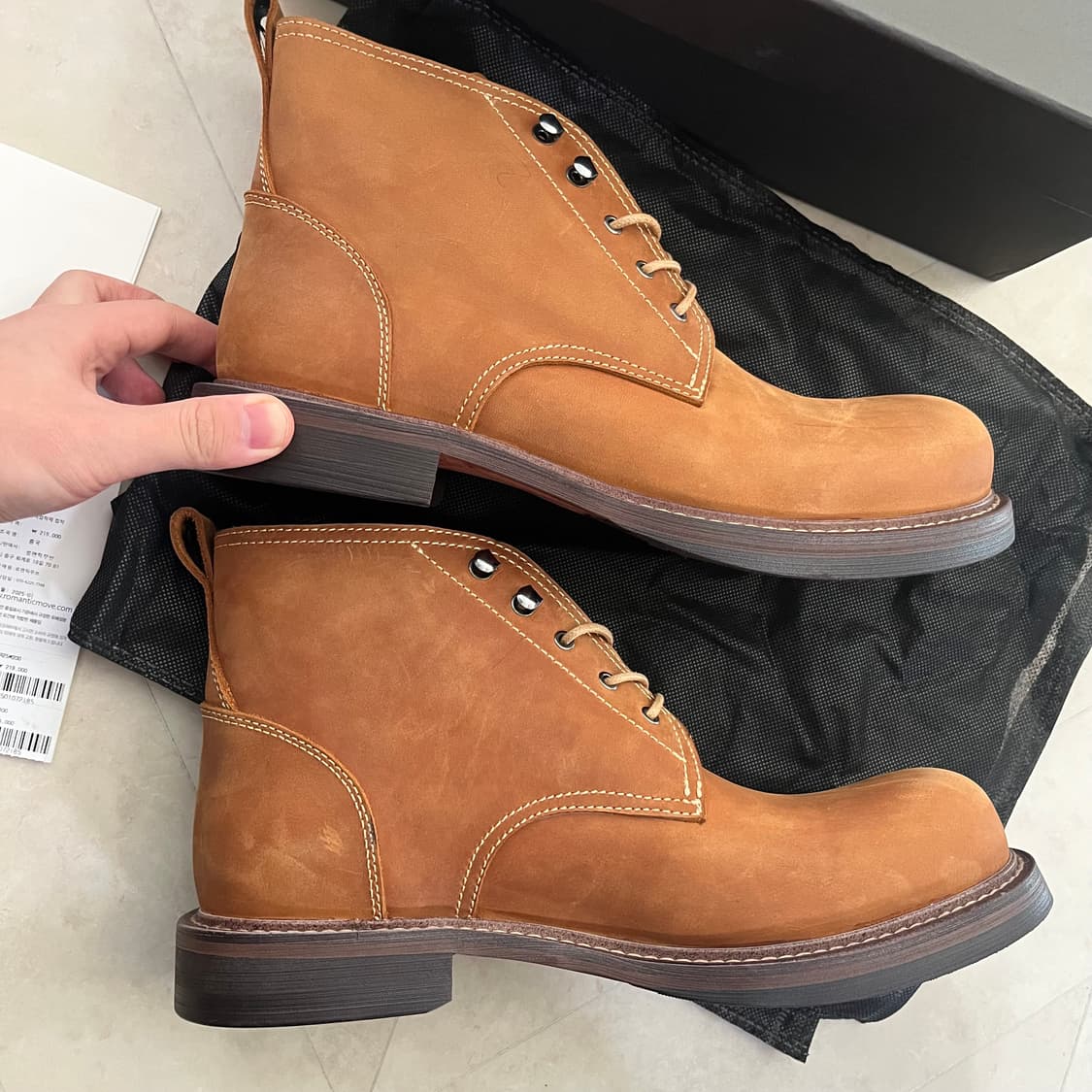 새상품(280) 로맨틱무브 레일로드 워커 오일 빈티지 탄 상품이미지4