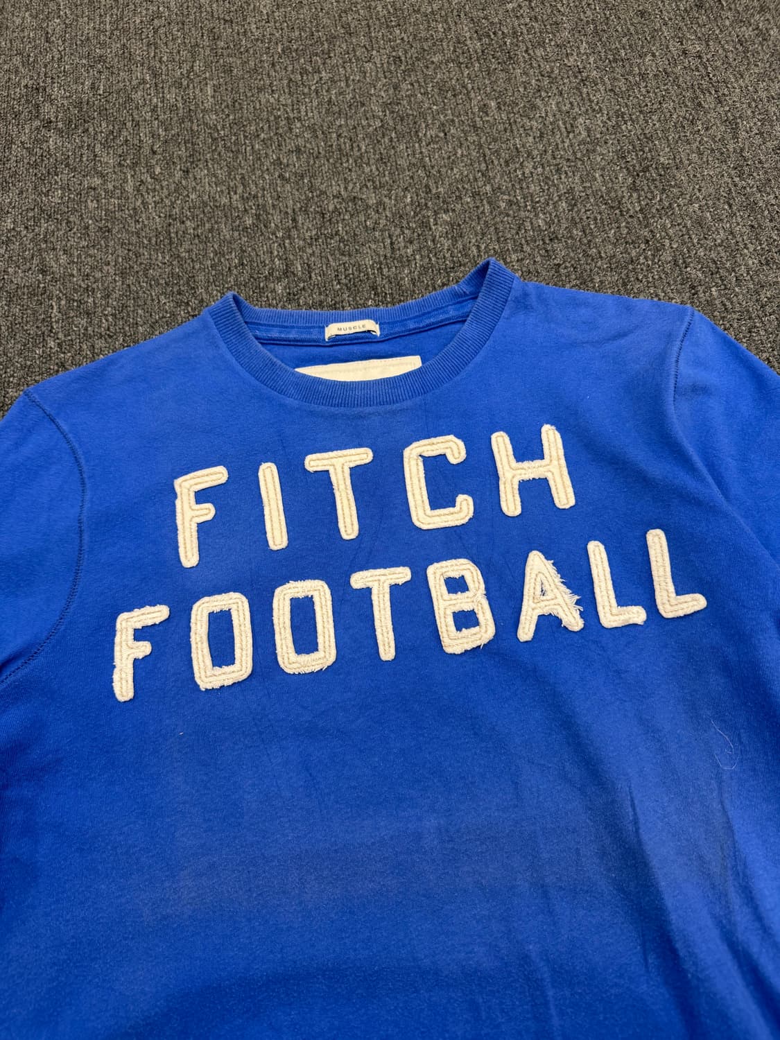 L)아베크롬비 빈티지 FOOTBALL 패치 반팔 티셔츠 상품이미지2