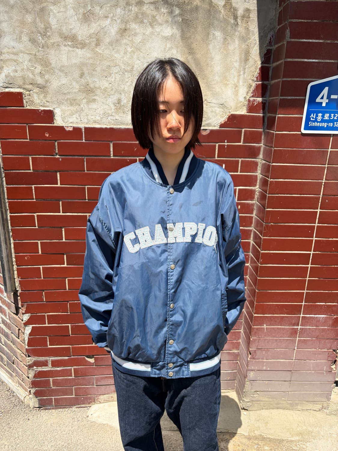 00s Champion 나일론 스타디움 자켓 XL  상품이미지5