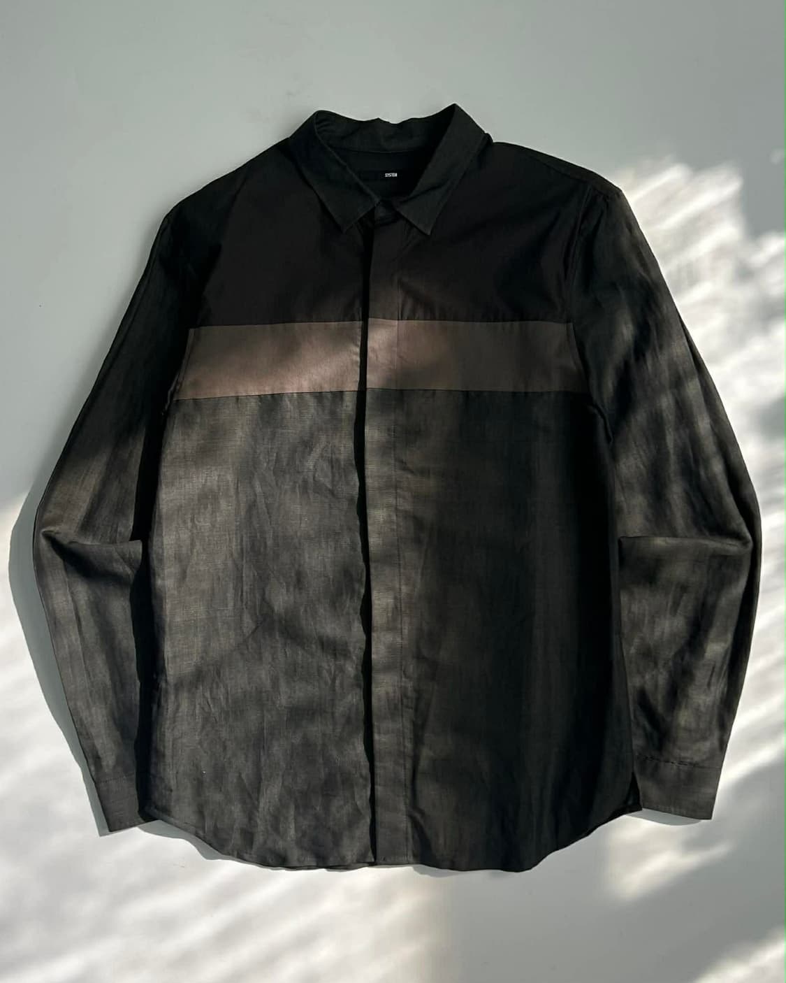[100] 시스템 옴므 블록 히든 실크 플라켓 셔츠 상품이미지1