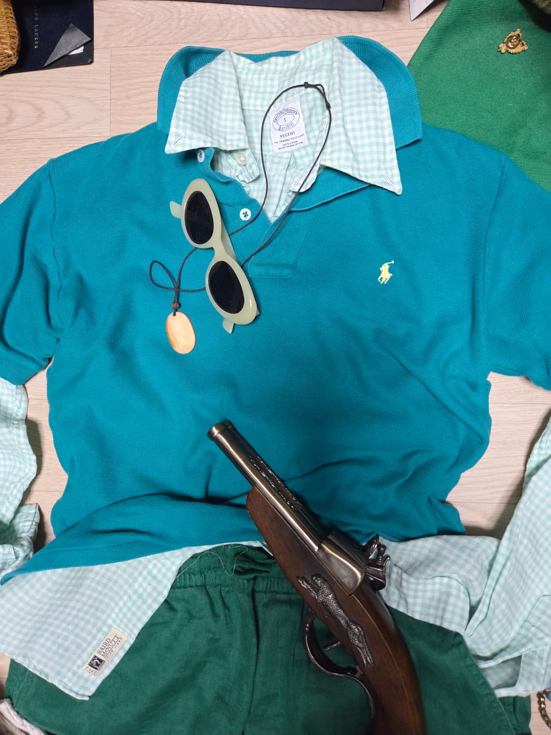 POLO RALPH LAUREN 그린 옐로우 카라티 반팔 티셔츠  상품이미지5