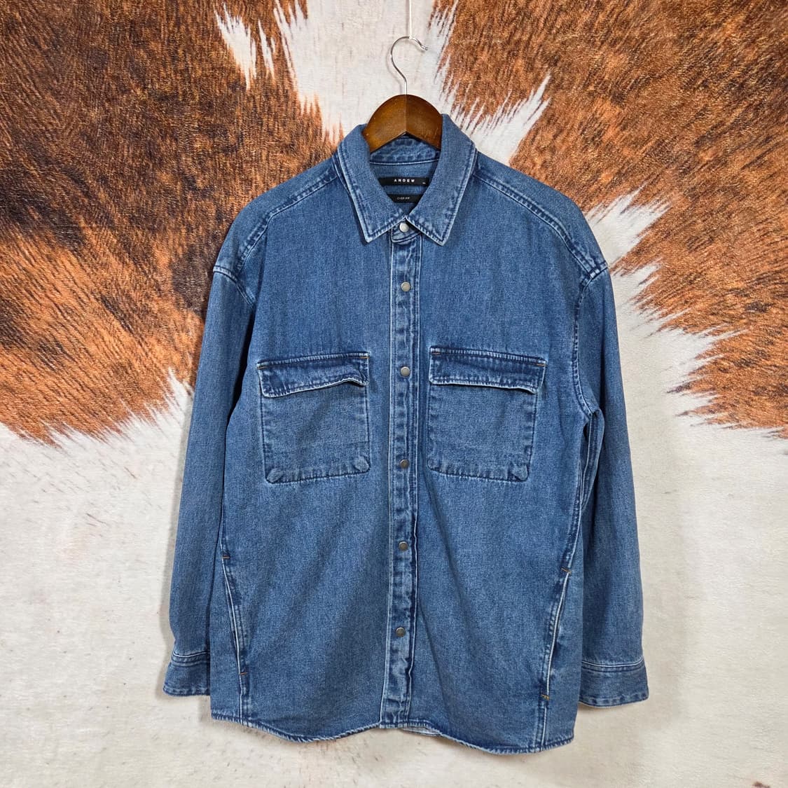 앤듀 오버핏 중청 투포켓 데님자켓 상품이미지1