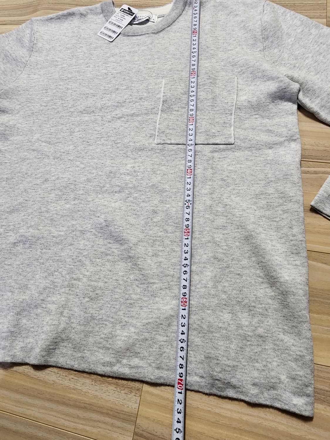 행텐라운드니트티셔츠그레이xl 상품이미지7